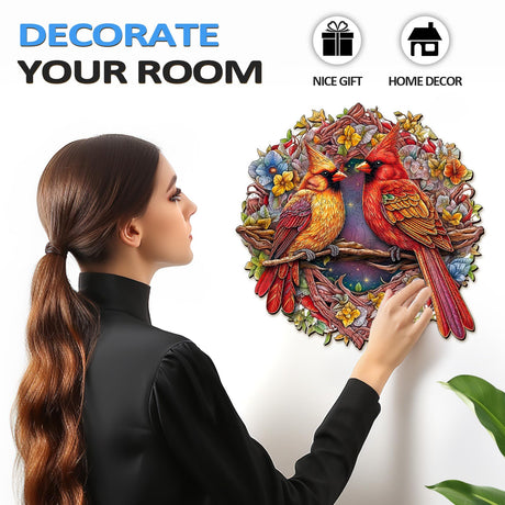 Wooden Puzzles for Adults, Cardinal Puzzles, 200 Pieces Puzzles for Adults, Christmas Puzzle Gifts for Women, Wooden Jigsaw Puzzles (M-11.9 * 11.8in) NABYSHOP