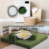 GEARIVY Folding Sofa Bed Convertable Corduroy Couch King Size Floor Sleeper 4-in-1 DIY Combination Modular Sofa Fold Out Futon Lounge Comfy Foldable Lazy cama for Living Room (Green, 80.15") GEARIVY