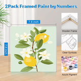 cupmod 2 Pack Framed Paint by Numbers Kit for Kids,Easy Acrylic Paint by Numbers Kits on Canvas,Fruit Oil Painting Paint by Number for Adults Beginners for Home Wall Decor (8x8inch) cupmod