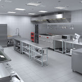 48" Long X 18" Deep Stainless Steel Work Table with 2 Shelves | Metal Food Prep Station | Commercial & Residential NSF Utility Table AmGood