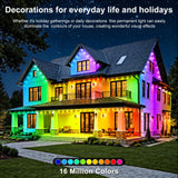 RCUICA 500FT Permanent Outdoor Lights Waterproof with Smart App Control Remote,DIY Scene Modes,Music Sync hronization,Eaves Lights for Garden Decor,Deck,Christmas RCUICA