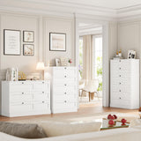 HOSTACK 5 Drawer Dresser for Bedroom, 43.7" Tall Dresser & Chest of Drawers, 29" W Drawer Chest with Metal Handles, Wood Vertical Dresser Storage Cabinet for Living Room, Hallway, Entryway, White HOSTACK