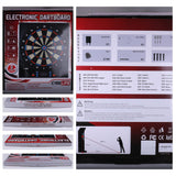 CyeeLife Electronic Dartboard&12 Soft Darts,8 Players&34 Games&255 Variations,Battery/Adapter/3 Languages Switching for Professional Dart Games CyeeLife