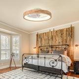 Oaks Aura 20” Ceiling Fan with Light, 3 Color Dimmable LED, 6 Speeds,Reversible DC Motor, Wooden Flush Mount Low Profile Ceiling Fans with Lights and Remote for Bedroom/Kidsroom/Dinng Room Oaks Aura