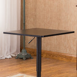 Roundhill Furniture Belham Square Top Adjustable Height with Black Leg and Base Metal Bar Table Roundhill Furniture