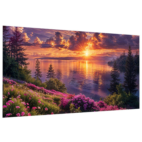 JOOZ Large Landscape Diamond Art Kits for Adults - 5D Sunset Diamond Painting Kits for Adults, DIY Full Drill Extra Large Lake Diamond Art Painting, Gem Art Kits for Home Wall Decor 27.5x15.7 Inch JOOZ