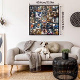 Working Dog Puzzles 1000 Pieces for Adults, Animal Jigsaw Puzzle Charming Dogs, Funny Puppy Bulldog Jigsaw Puzzle Family Collage Puzzles for Home Decoration BBOLDIN
