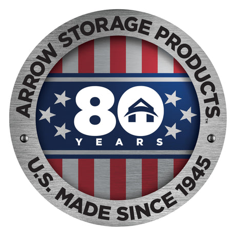 Arrow Yardsaver 4' x 10' Galvanized Steel Outdoor Storage Shed with Sloped Roof and Double-Door Entry, UV-Resistant Steel Floorless Compact Storage Shed, Charcoal Arrow