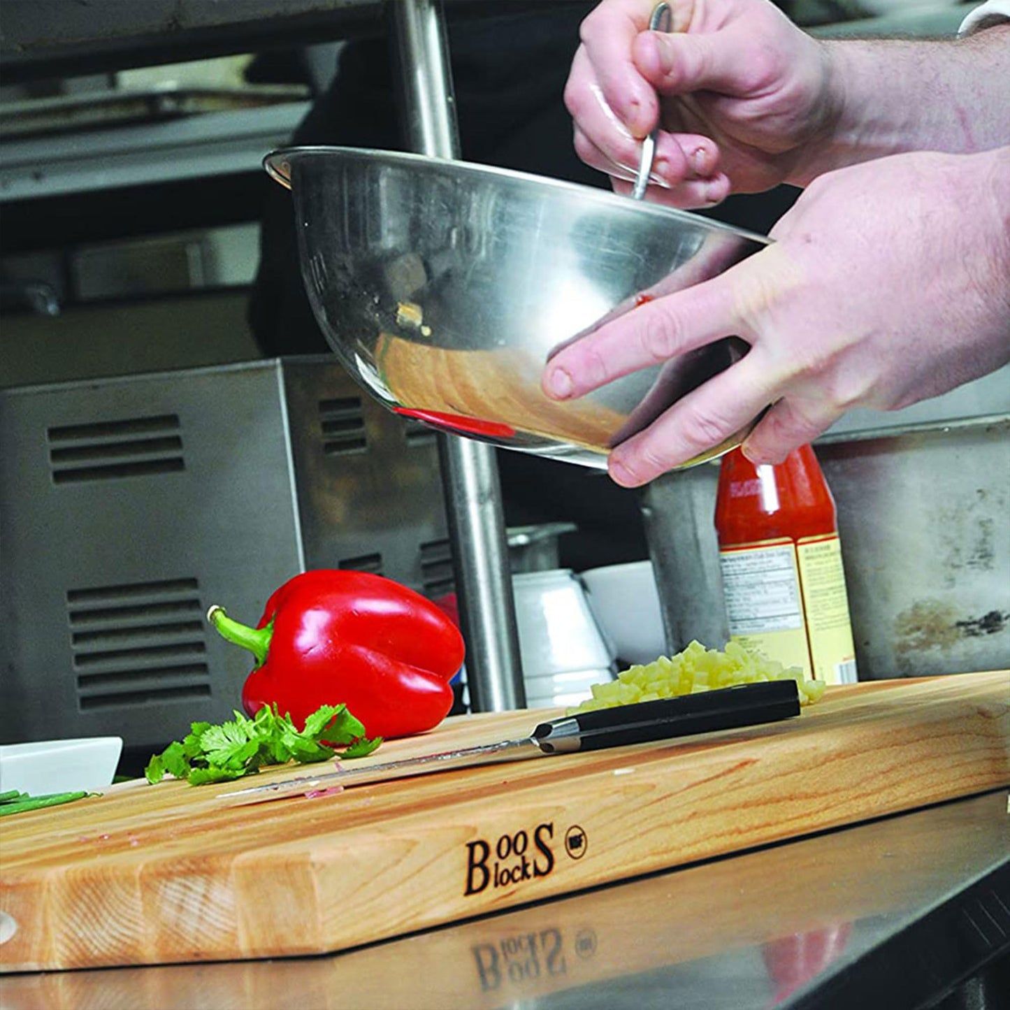 John Boos Boos Block Platinum Series Large Reversible Wood Cutting Board, 1.75-Inch Thickness, 24" x 18" x 1 3/4", Maple