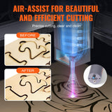 VEVOR, 20W Output Engraving Machine, 15.7" x 15.7" Large Working Area 10000mm/min Movement Speed, Compressed Spot with Eye Protection, Laser Cutter for Wood, Metal, Acrylic, Gray VEVOR