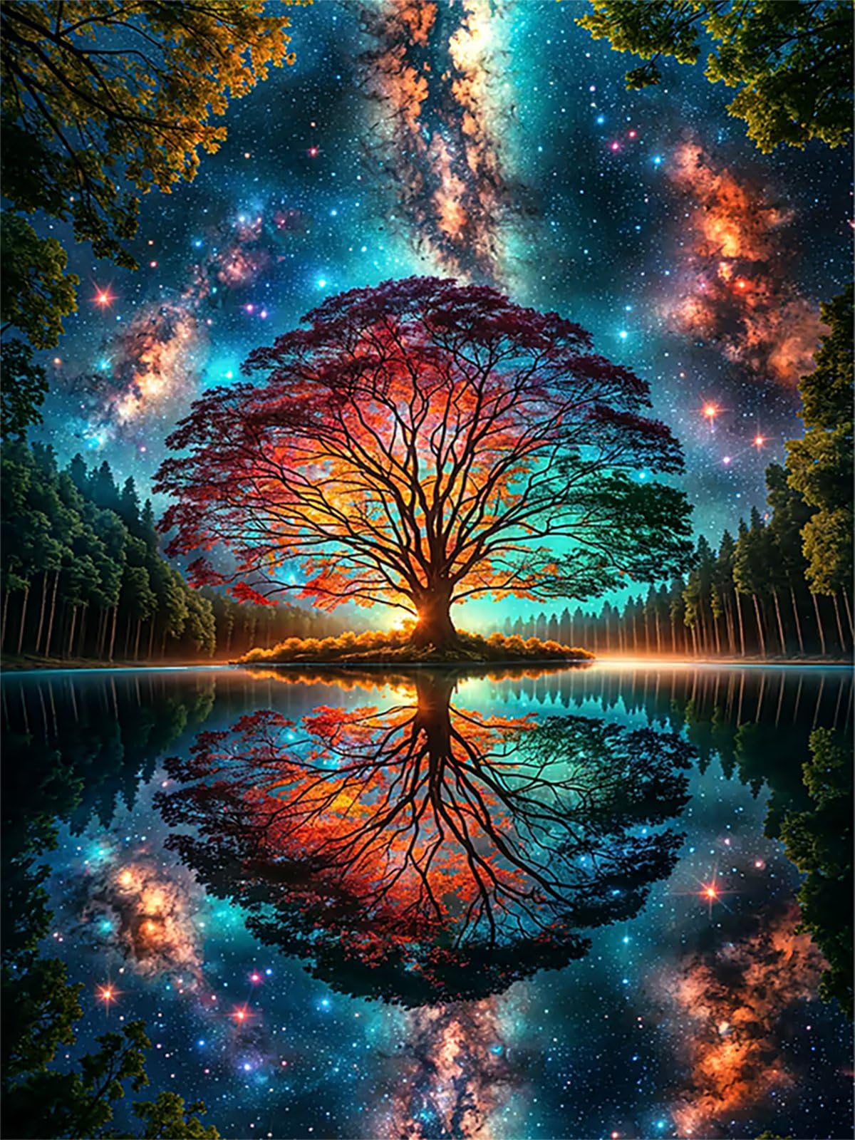 MJPHXMY Tree of Life Diamond Painting Kits for Adults, DIY Full Drill Diamond Art Kits for Beginners, Round 5D Diamond Dots Paintings, Diamonds Pictures Gem Art and Crafts Home Decor 12x16 inch MJPHXMY