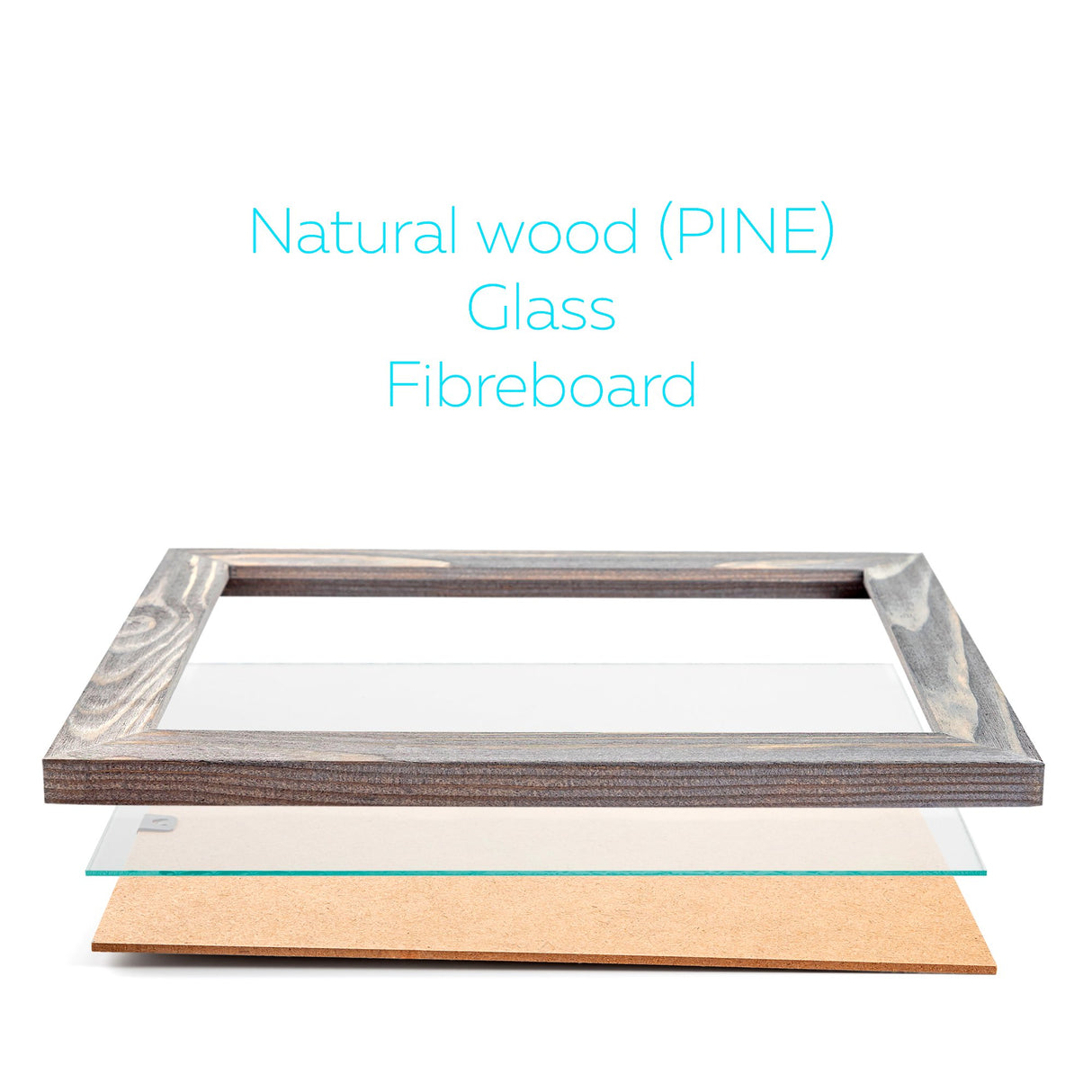 Rustic Wooden Poster Picture Frame 12x18 - Natural Solid Eco Distressed Wood for Wall Mounting Photo Frame - Grey WOOD SIDE ORBIS