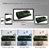 111.42" Deep Seat Sectional Cloud Sofa Sleeper with 3 Ottomans & Soft Pillows, 6 Seat Modular Couch Bed for Living Room, Apartment, Dark Green Chenille Tmsan