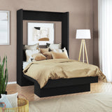 Oakland Living Easy-Lift Full Murphy Wall Bed in Black with Shelf Oakland Living