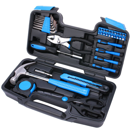 EFFICERE 40-Piece All Purpose Household Tool Kit – Includes All Essential Tools for Home, Garage, Office and College Dormitory Use EFFICERE