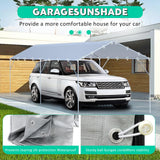 12 x 20 Ft Carport Replacement Canopy Cover Garage Top Tent Shelter Tarp,200G Heavy Duty Car Port Canopy Tent,Grey Waterproof & UV Protected Tarp with 52 Ball Bungees (Frame Not Include) ZAZTLL