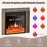 Redlife TV Stand with Fireplace for 65 Inch TV, Fireplace TV Stand, Farmhouse Entertainment Center with Fireplace, Media Console with Fireplace, TV Cabinet with Charging for Living Room (Brown) Redlifeᅟᅠ