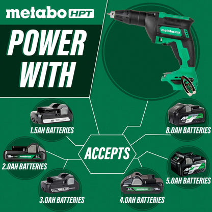 Metabo HPT Cordless 18V MultiVolt™ Drywall Screw Gun | Tool Only - No Battery | Lifetime Tool Warranty | W18DAQ4 - WoodArtSupply