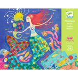 DJECO Mermaid's Song Mosaic Arts & Crafts Kit - Create Your Own Glittery Underwater Scene for School - Fun & Creative for Family & Friends, Boys & Girls, Educational, Sticker Foam for Kids 5+ DJECO