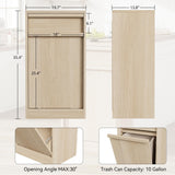 CABIHOME Tilt Out Trash Cabinet, Hidden Trash Cabinet with 10 Gallon Storage, Pet-Proof Freestanding Garbage Can Cabinet Laundry Hamper for Kitchen Dining Room CABIHOME
