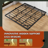 WLIVE Floating King Bed Frame, LED Bed Frame with Charging Station, Metal Platform Beds King Size with Heavy Duty Steel Slats, No Box Spring Needed, Easy Assembly, No Noise, Black WLIVE