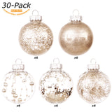 Sea Team 60 mm/2.36 Inch Set of Colourful and Sparkling Painted Ornaments and Hanging Baubles for Christmas Tree – 30 Pieces Sea Team