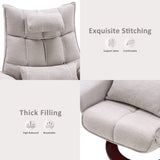 MCombo Swivel Recliner with Ottoman, TV Chair Sets with Vibration Massage, Ideal for Small Space, Living Room & Bedroom 4188 (Beige) MCombo