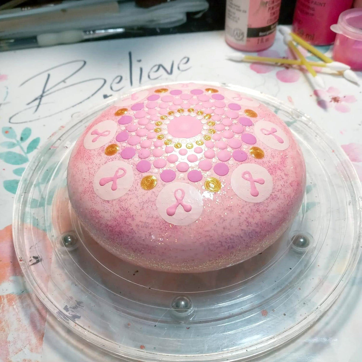 Rock Molds for Painting - 8 pc Round Art Stone Mold Set with Dome Templates - Happy Dotting Company - for DIY Crafts, Dotting Stencil, Mandala Art Happy Dotting Company