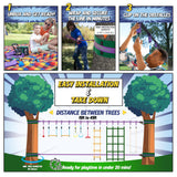 Ninja Warrior Obstacle Course for Kids Workout Equipment, 2 x 55ft Slacklines with 10 Weatherproof & Durable Ninja Kids Toys - Ninja Course for Kids Outside , Kids Obstacle Course Backyard Trailblaze