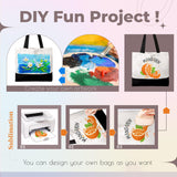 Joyclub 10 Pack Large Canvas Tote Bags Bulk Sublimation Blanks with Long Handle 18.5 x 15 x 4 inch Polyester Bags Wide Reusable Grocery for DIY Decorating Crafting Painting Shopping Joyclub