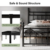 Feonase King Size Metal Platform Bed Frame with Victorian Classic Iron-Art Headboard & Footboard, Steel Slats Support, 12" Under Bed Storage, No Box Spring Needed, Easy Assembly, Noise-Free, Black Feonase