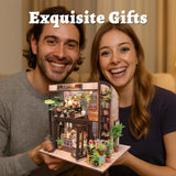 Flever Dollhouse Miniature DIY House Kit Creative Room with Furniture for Romantic Valentine's Gift(Time of Coffee) Flever