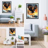 MXJSUA DIY Flying Eagle Diamond Painting Kits for Adults, Diamond Gem Art Painting for Beginners, Diamond Picture with Full Round Drill Dots Craft Set Gift, 12 * 16 Inch MXJSUA