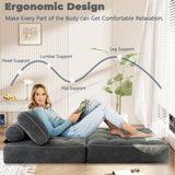 LFCREATOR Folding Sofa Bed,Convertible Sleeper Chair for Adults, Folding Sofa Bed Foam Filling Couch with Pillow，Sleeper Chairs Single Size Floor Mattress LFCREATOR