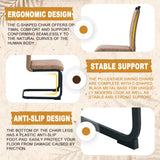 Btikita Dining Table Set for 6, Kitchen Table Chairs Set of 6, Modern Dining Room Set with 63 inch Wood Dinner Table Leather Upholstered Chairs for Kitchen (Brown, Wood Table with 6 Chairs) Btikita