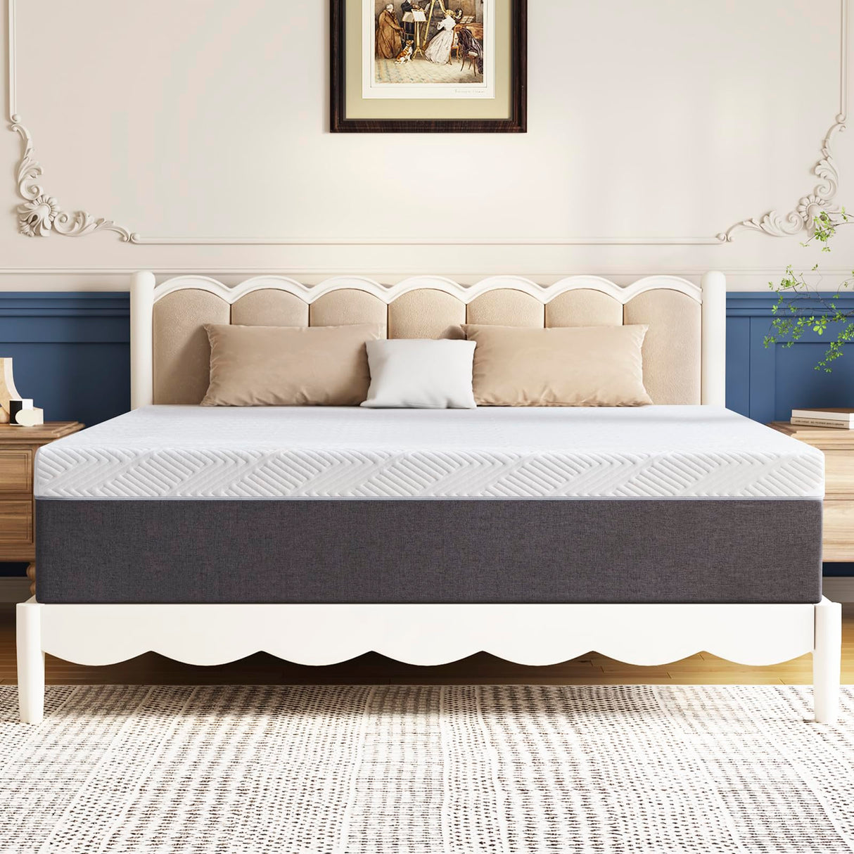 Twolike Queen Mattress 10 inch No Fiberglass Gel Memory Foam Queen Size Mattress in a Box of Foams and Fabric for Cooling Pressure Relief Sleep, 80" X 60" X 10", Medium, Firm Twolike