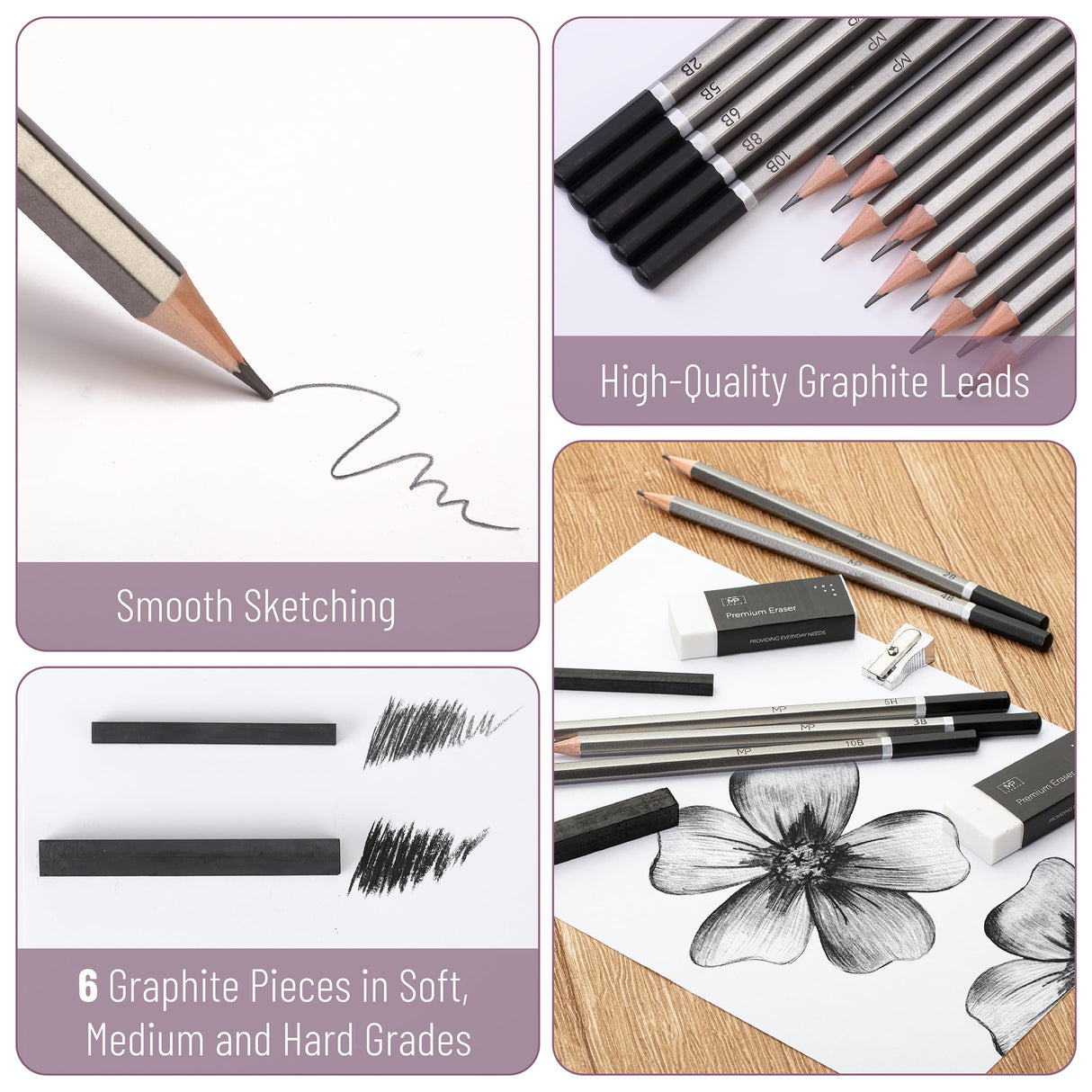 Mr. Pen- Sketching Pencils Set, 25 pcs, Art Set, Graphite Pencils for Sketching Mr. Pen