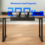 FLEXISPOT 63x32 in 4-Leg Standing Desk with Storage Electric Adjustable Height with 3 Drawers & Shelving Home Office Workstation (Black + Special Walnut Top) FLEXISPOT