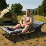 ABORON Oversized XXL Folding Camping Cot W/Mat for Adults, 78" L x 32" W x 18" H, Heavy Duty Outdoor Bed with Carry Bag,1200 D Layer Oxford Travel Camp Cots ABORON
