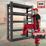 SFTORMAS 48" W Garage Shelving Heavy Duty Storage Shelves Adjustable 5 Tier Metal Shelves for Garage Warehouse Basement Industrial Utility Racks,Black SFTORMAS