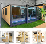 Luxury Roof Waterproof Prefab Mobile Tiny Home for Sale with 2 3 4 Bedroom 20ft 40ft Folding Expandable Container House to Live in for Adults with Terrace Generic