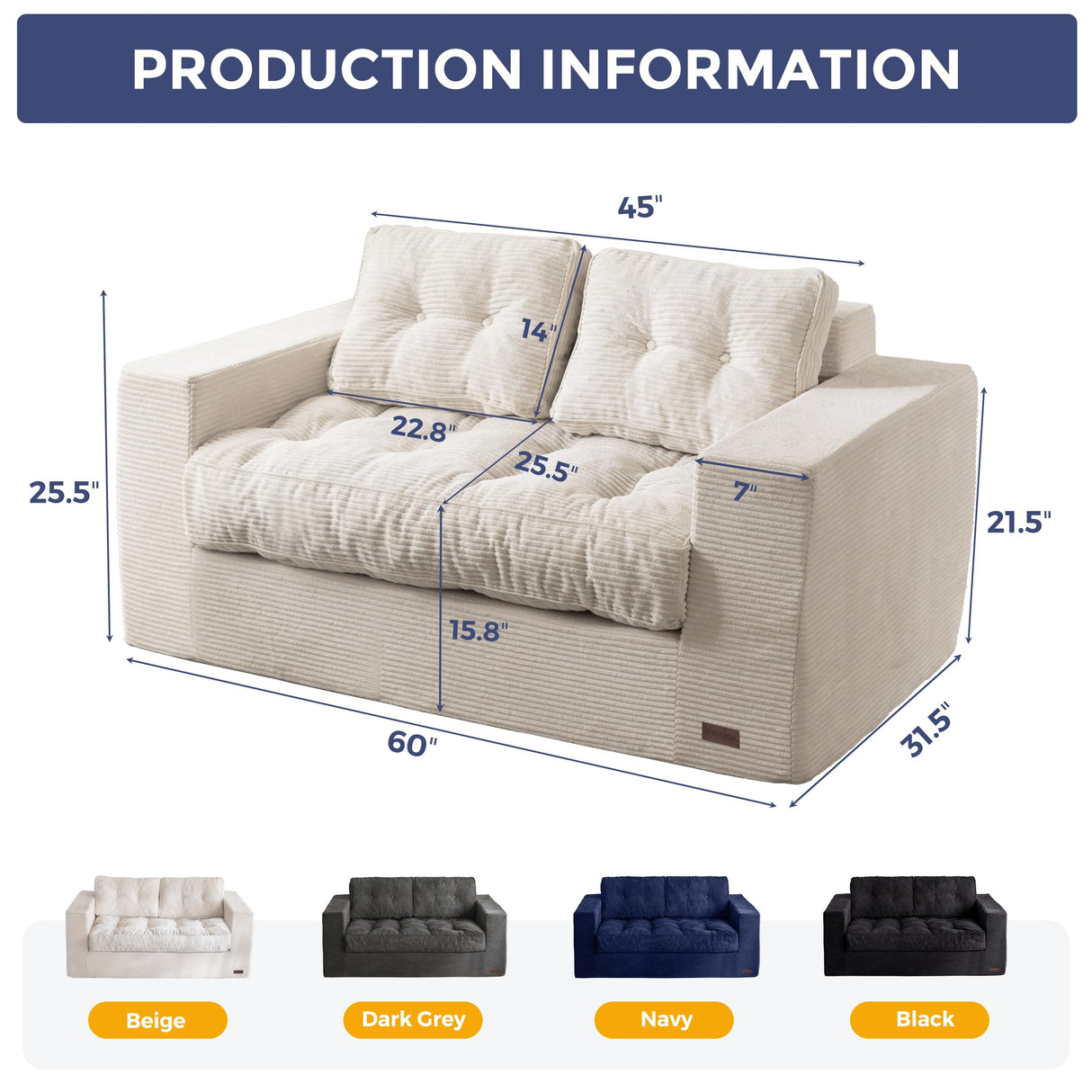MAXYOYO Bean Bag Chair for Adults, Upholstered Floor Sofa with Armrests, Loveseat Boneless Couch with Tufted Cushion & Backrest, Sofa in A Box, Large Bean Bag Couch for Bedroom Living Room, Beige MAXYOYO