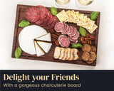 Mevell Walnut Wood Cutting Board for Kitchen, Reversible Wooden Chopping Board With Juice Grooves, Made in Canada (Walnut, 17x11x0.75) Mevell