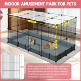 VISCOO 32 Panels Small Animal Playpen,Pet Playpen with Waterproof Mat,C&C Cage for Guinea Pigs, Play Pen for Rabbit and Chicken,Bunny Pen VISCOO