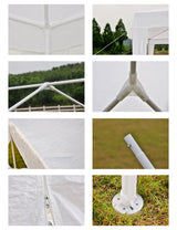GOJOOASIS Wedding Party Tent 10x30 White Outdoor Canopy Tent Outdoor Gazebo (10' x 30' with 5 Walls) GOJOOASIS