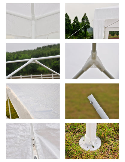 GOJOOASIS Wedding Party Tent 10x30 White Outdoor Canopy Tent Outdoor Gazebo (10' x 30' with 5 Walls)