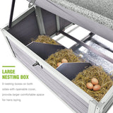 GUTINNEEN Large Chicken Coop on Wheels Mobile Wooden Hen House Weatherproof Duck Poultry Cage 67.3" L for 6-8 Chickens with 6 Nesting Box GUTINNEEN