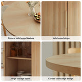 weselon 47 inch Round Dining Table for 4, Kitchen Table Dinner Table with 2-Layer Storage Shelf and Wood Slide Door for Home Dining Room Living Room (Natural) weselon