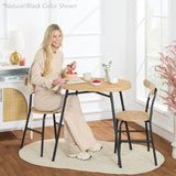 Best Choice Products 3-Piece Modern Oval Dining Table Set, Small Kitchen Dinette w/ 2 Chairs, Metal Frame, Curved Backrests - Dark Brown/Black Best Choice Products