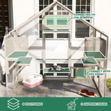 71" H Catio Outdoor Cat Enclosure Weatherproof, Large Walk-in Cat House Attached Window for Multiple Cats, Waterproof Cat Cage Kitty Enclosure Outside with 2 Condos, 6 Platforms Magazoopet